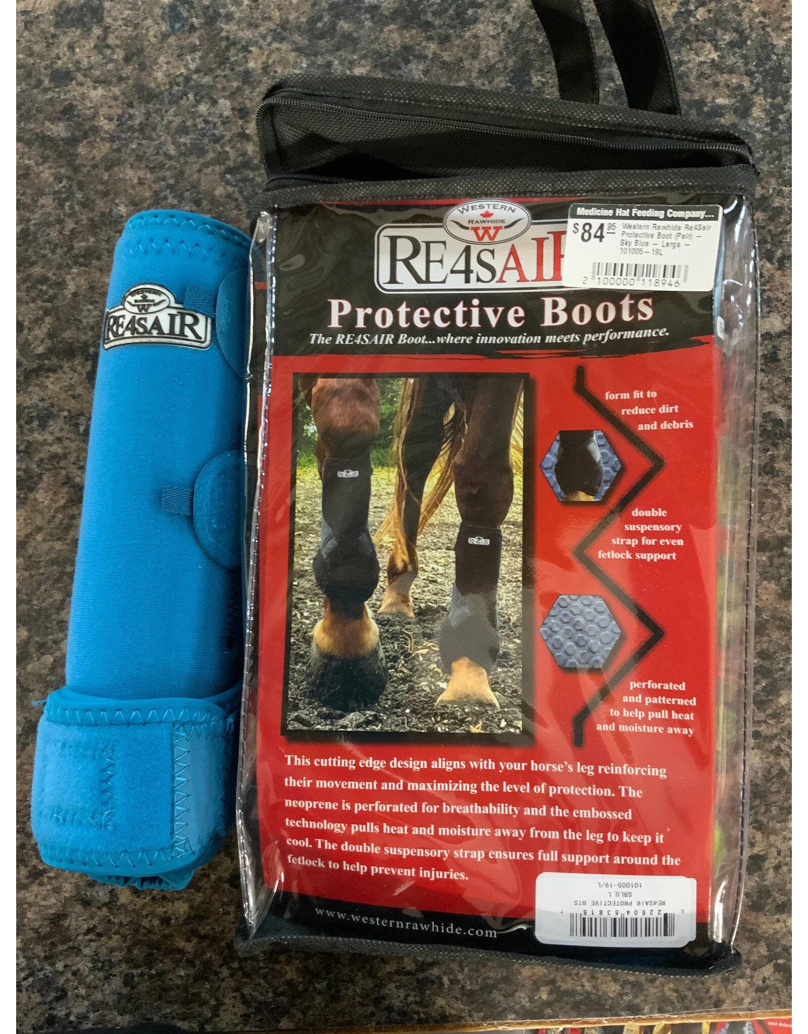 Western Rawhide Re4Sair Protective Boot (Pair) - Sky Blue - Large - 101005-19L