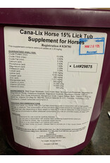 CANA LIX Cana-Lix Horse 15% Lick Mineral Tub - Pail 40lb (228-40) CP 15%, Fat 5.10%, Fiber 1.5%, Vit A 31,000, Vit D 15,000, Vit 300