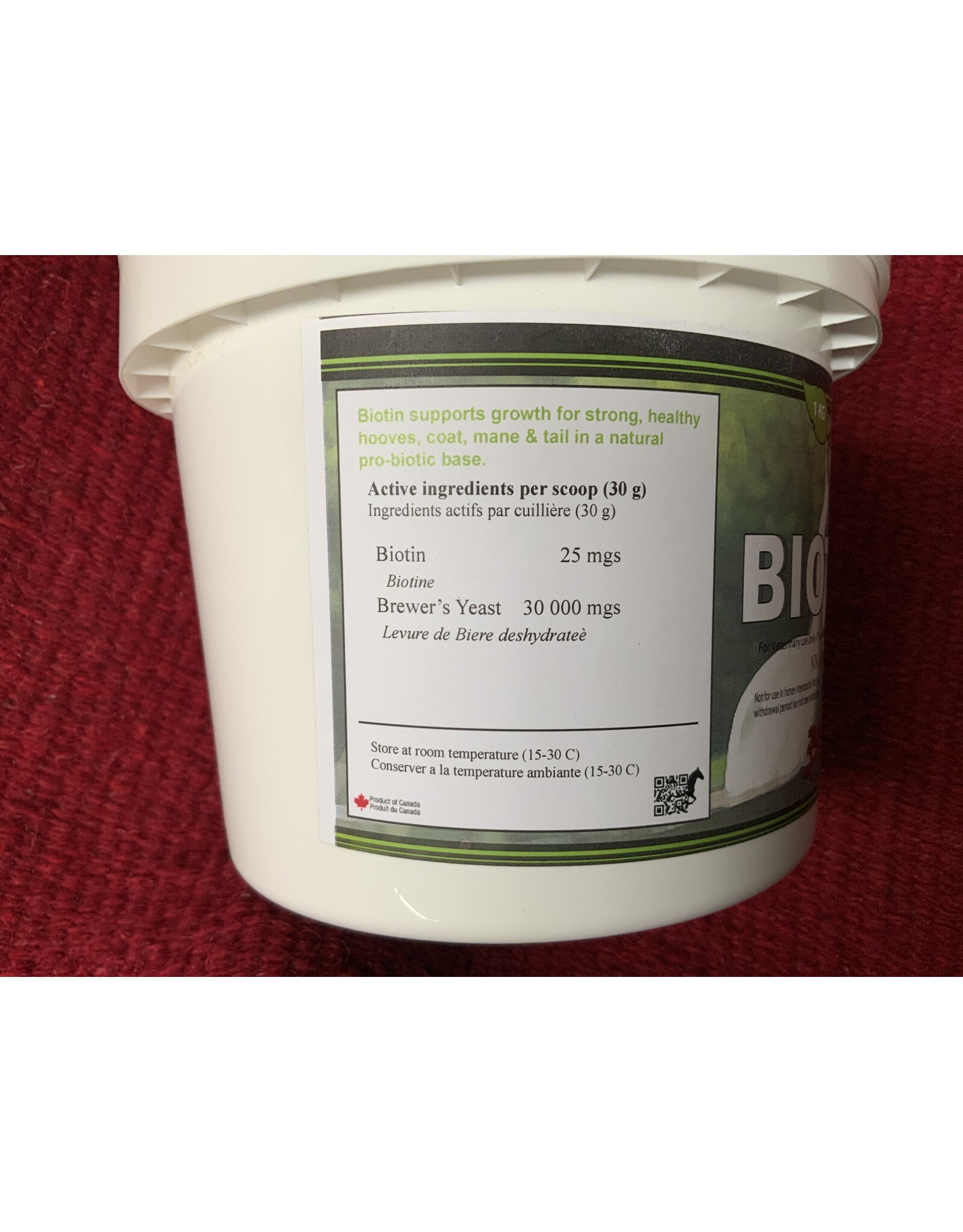 Biotin TEN 880 1KG *** (25 mg per scoop). Water soluble B-group vitamin and is a crucial co-factor in hoof keratination. This vitamin is especially important for the maintenance of hooves and signific