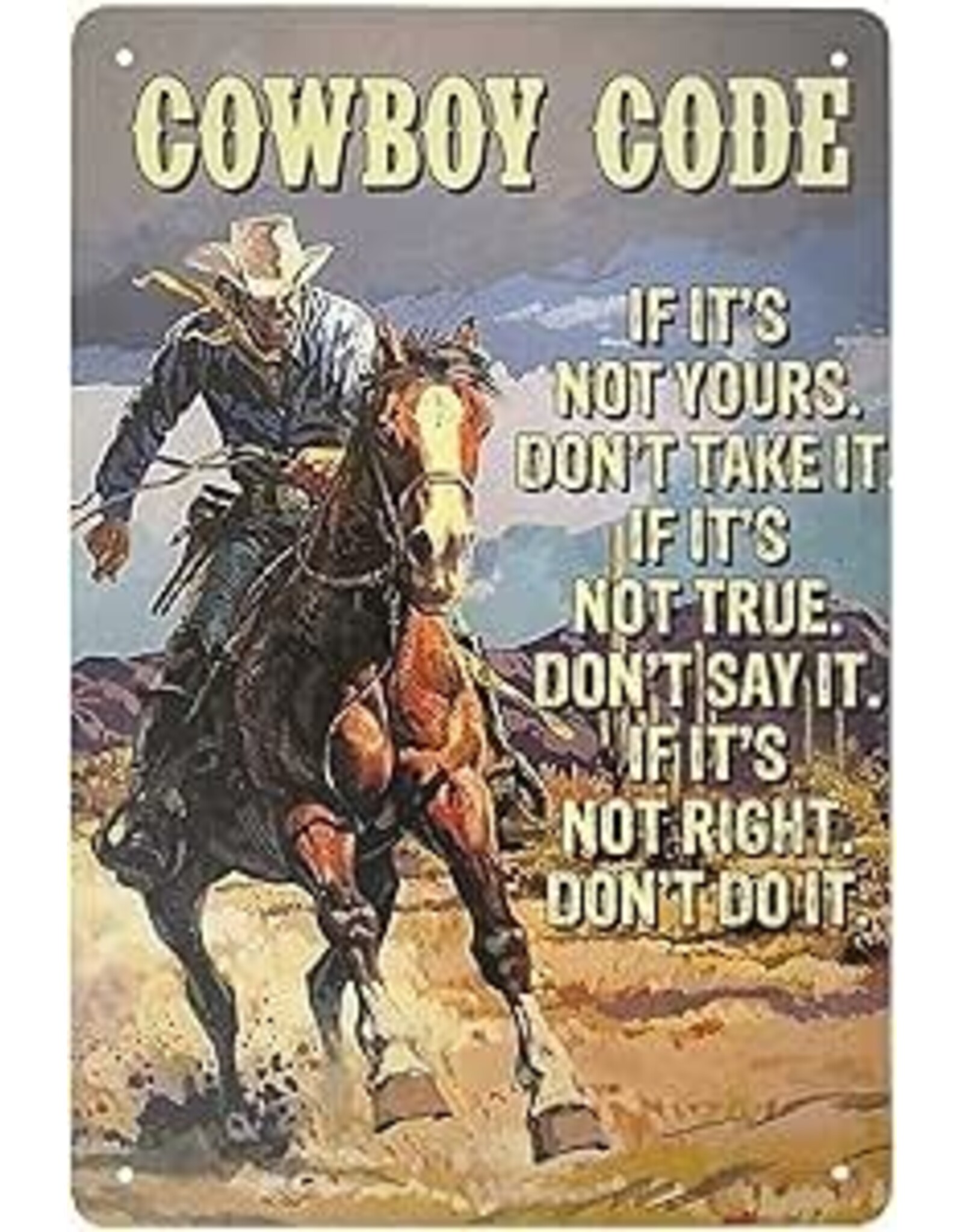 Metal Sign - Cowboy Code - TGW-002