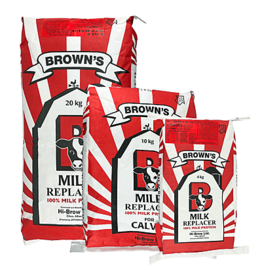 BROWN'S CALF STARTER MILK REPLACER  100% milk proteins 26% Protein, 26% Fat - 20 kg BAG B1120