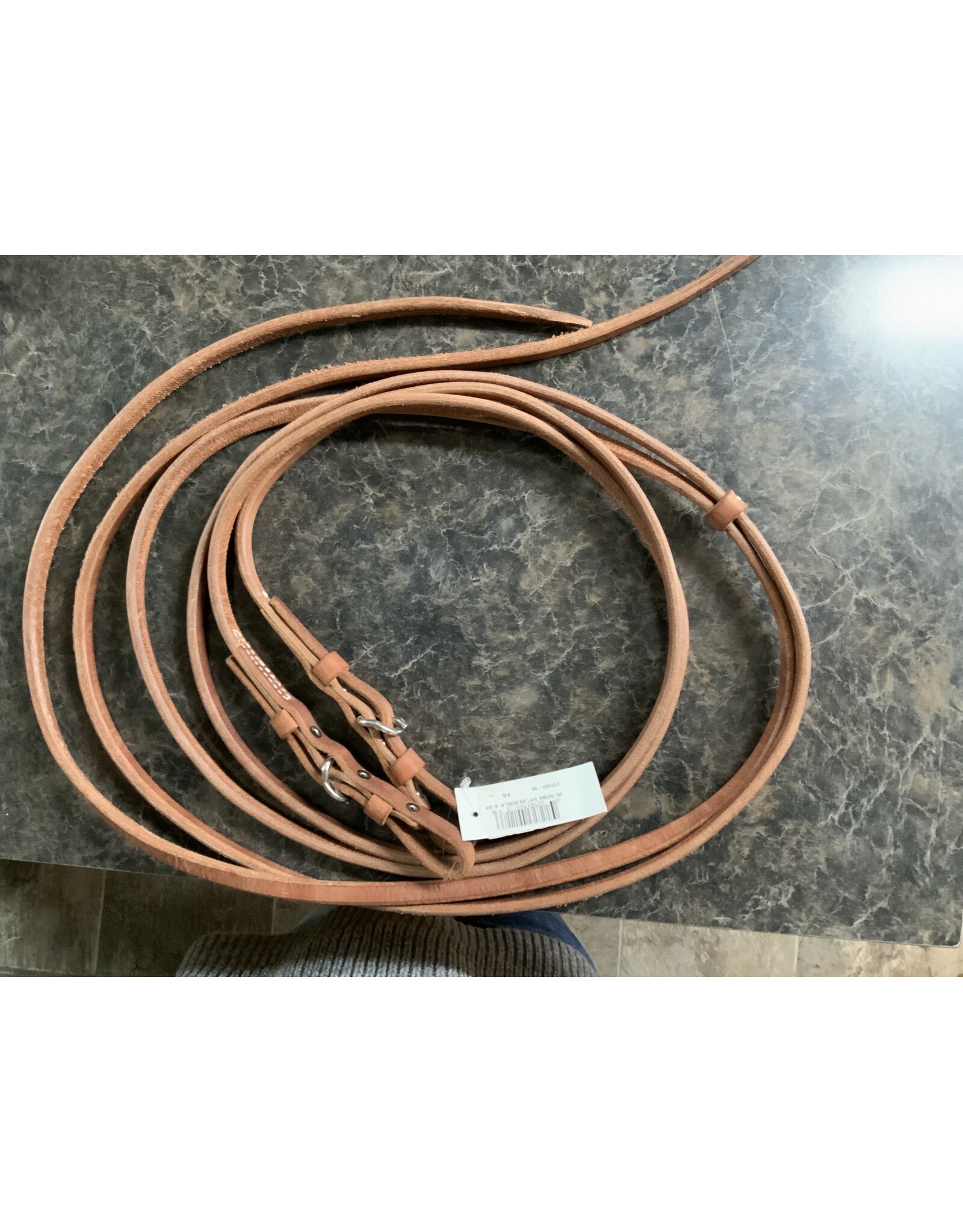 1/2" Harness Leather Reins with Buckle 8ft - 212465-56