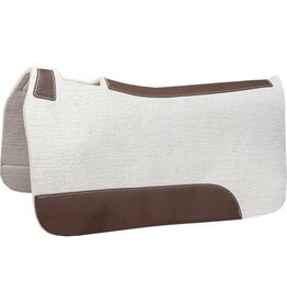 Mustang Blue Horse Pressed Wool Contoured Saddle Pad - 32"x31"x34" - Cream - 274078 *Back Ordered Oct25