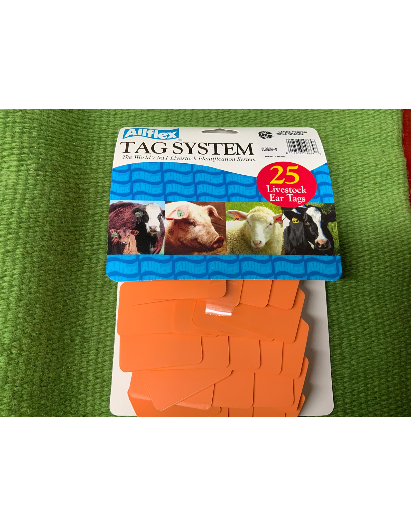 Allflex TAG* Allflex Large 2pc Blank 25s  GLF/GSM-0 - Orange GLOR00