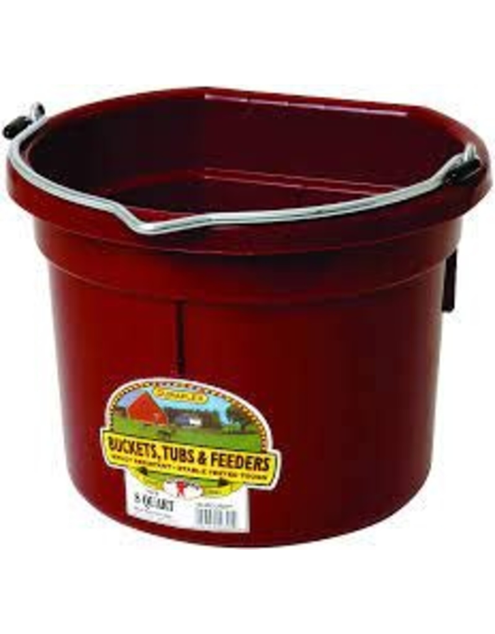 Pail 8qt Plastic Flat Back Bucket - Burgundy - 115-499