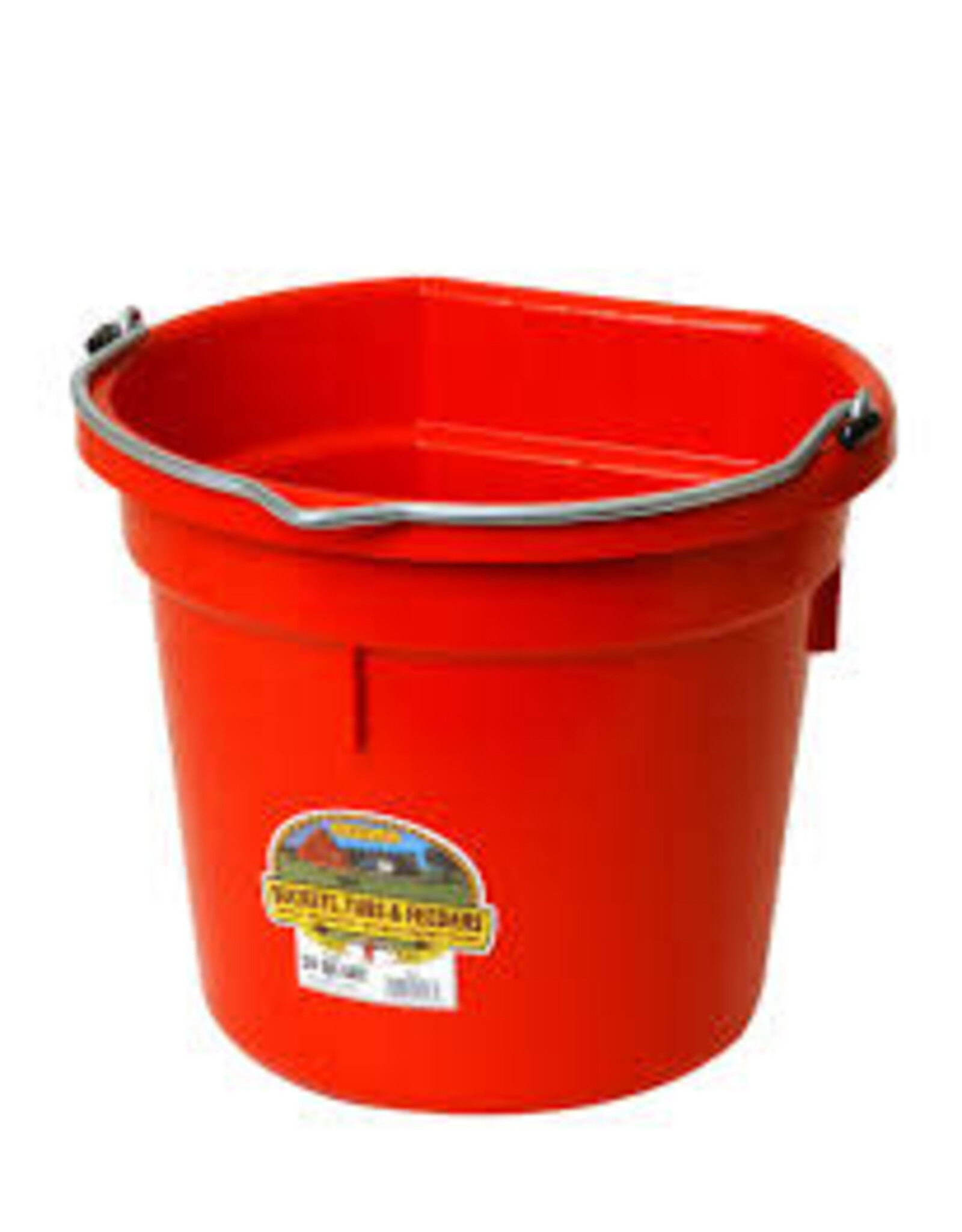 Pail 20qt/5gal Plastic Flat Back Bucket - Red - 115-522