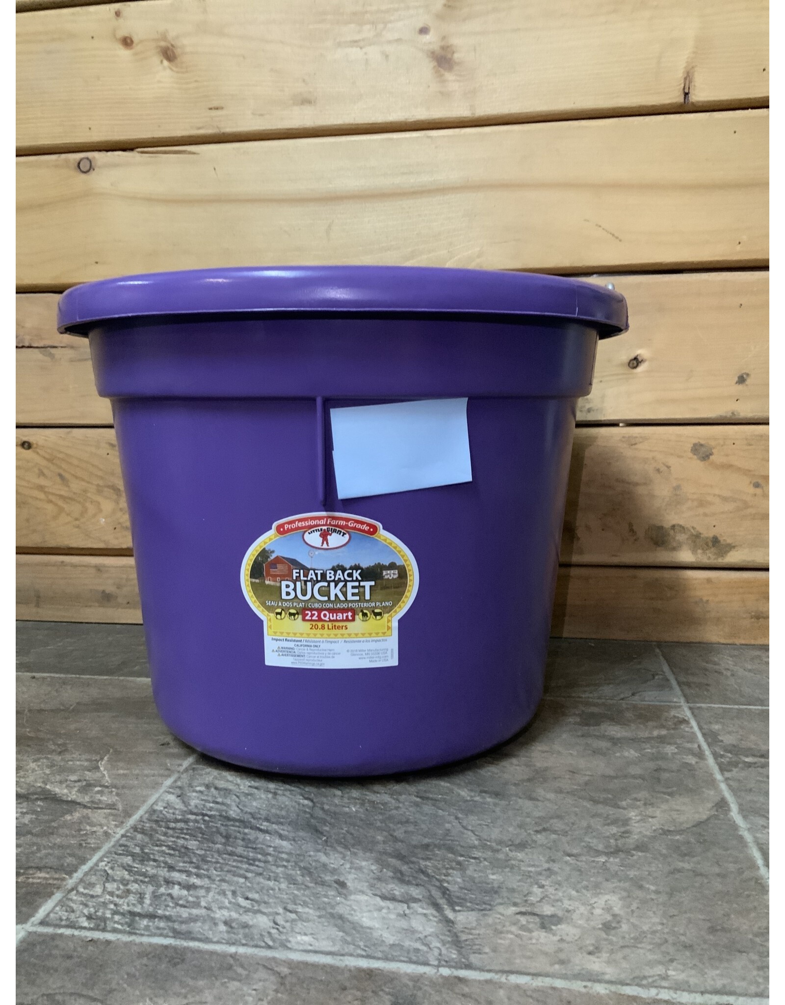 Pail 22qt Plastic Flat Back Bucket - Purple -115-552