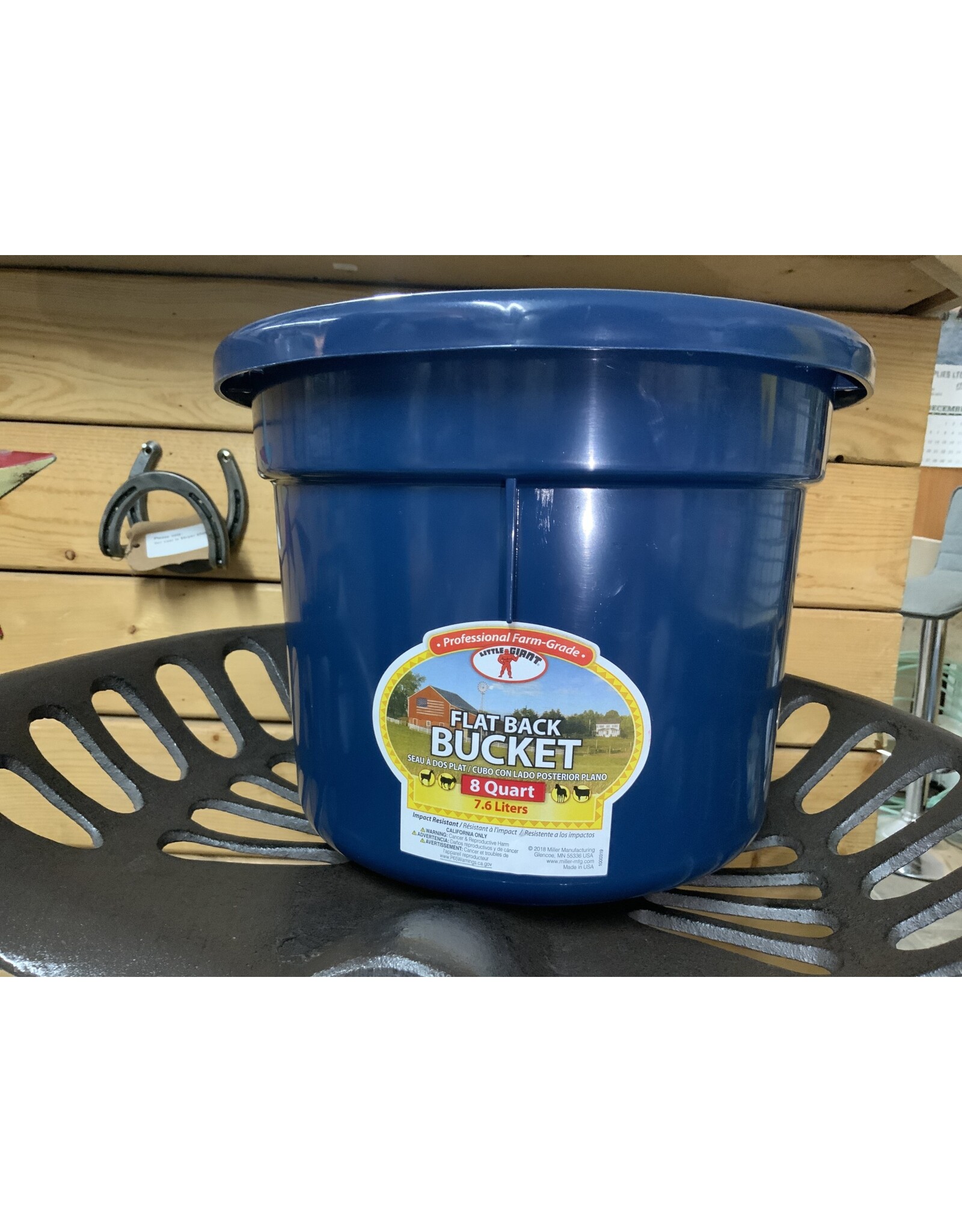 Pail 8qt Plastic Flat Back Bucket - Navy - 115-496