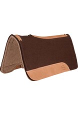 Mustang Contoured Black Wool Saddle Pad Chocolate /Tan trim 1"- 32" X31" 274026-57