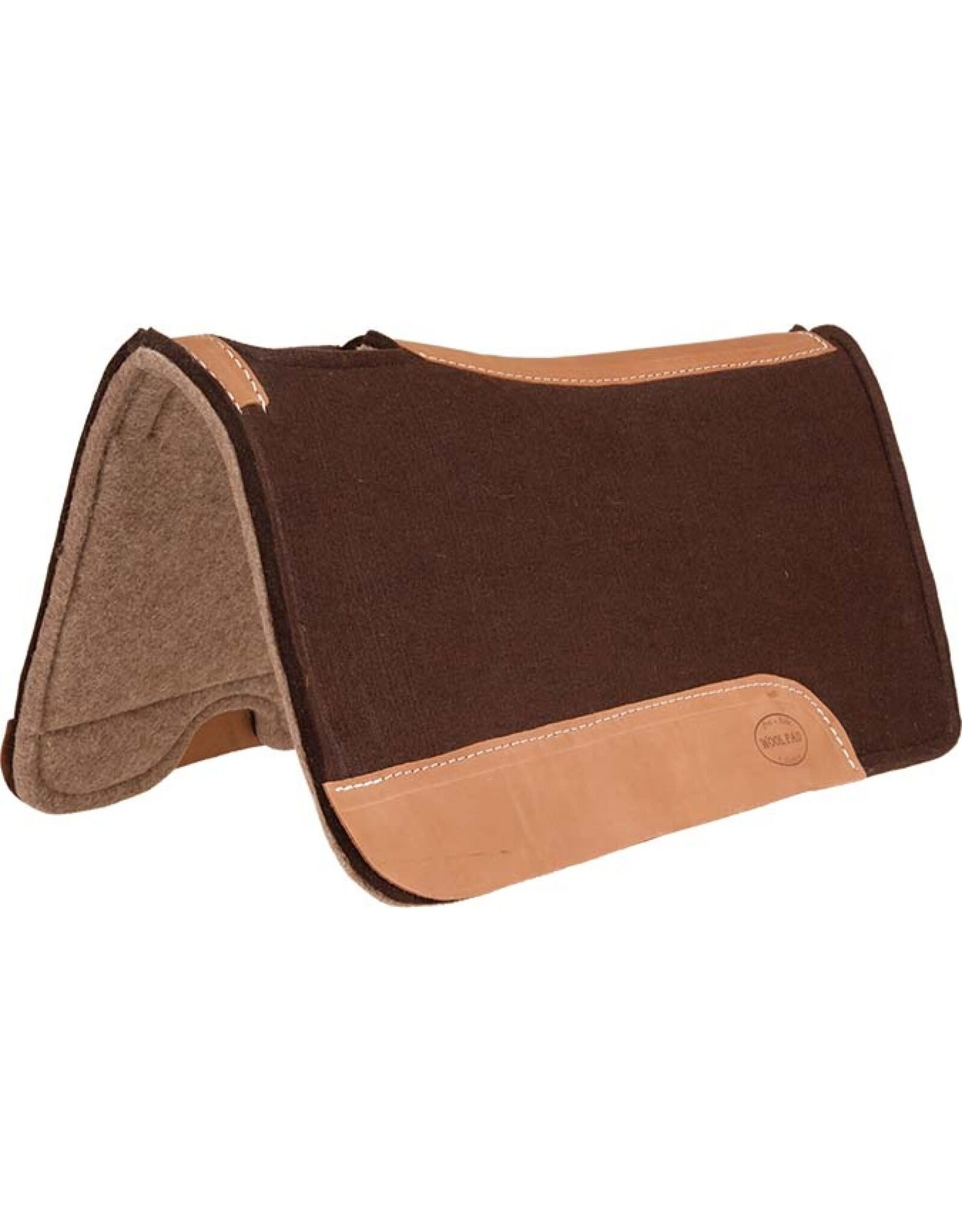 Mustang Contoured Black Wool Saddle Pad Chocolate /Tan trim 1"- 32" X31" 274026-57
