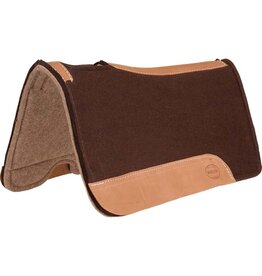 Mustang Contoured Black Wool Saddle Pad Chocolate /Tan trim 1"- 32" X31" 274026-57
