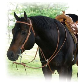 MARTINGALE - WESTERN RAWHIDE LEATHER SLIDING FORK MARTINGALE - 204156-55