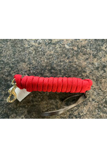 Mustang Cowboy Lead Rope 5/8" x 9' - Brass Plated Bolt Snap 7/8" - Red 292648-01