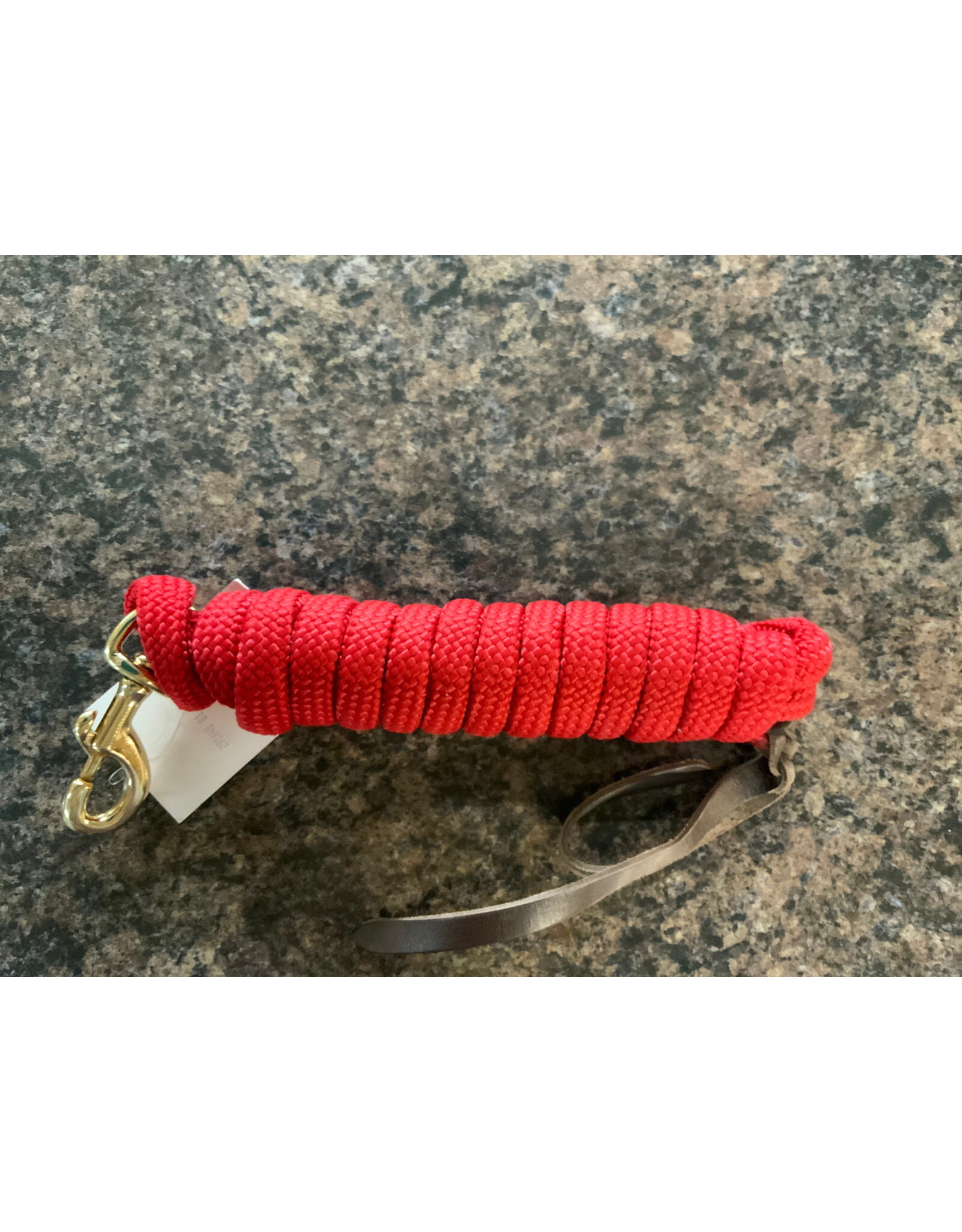 Mustang Cowboy Lead Rope 5/8" x 9' - Brass Plated Bolt Snap 7/8" - Red 292648-01