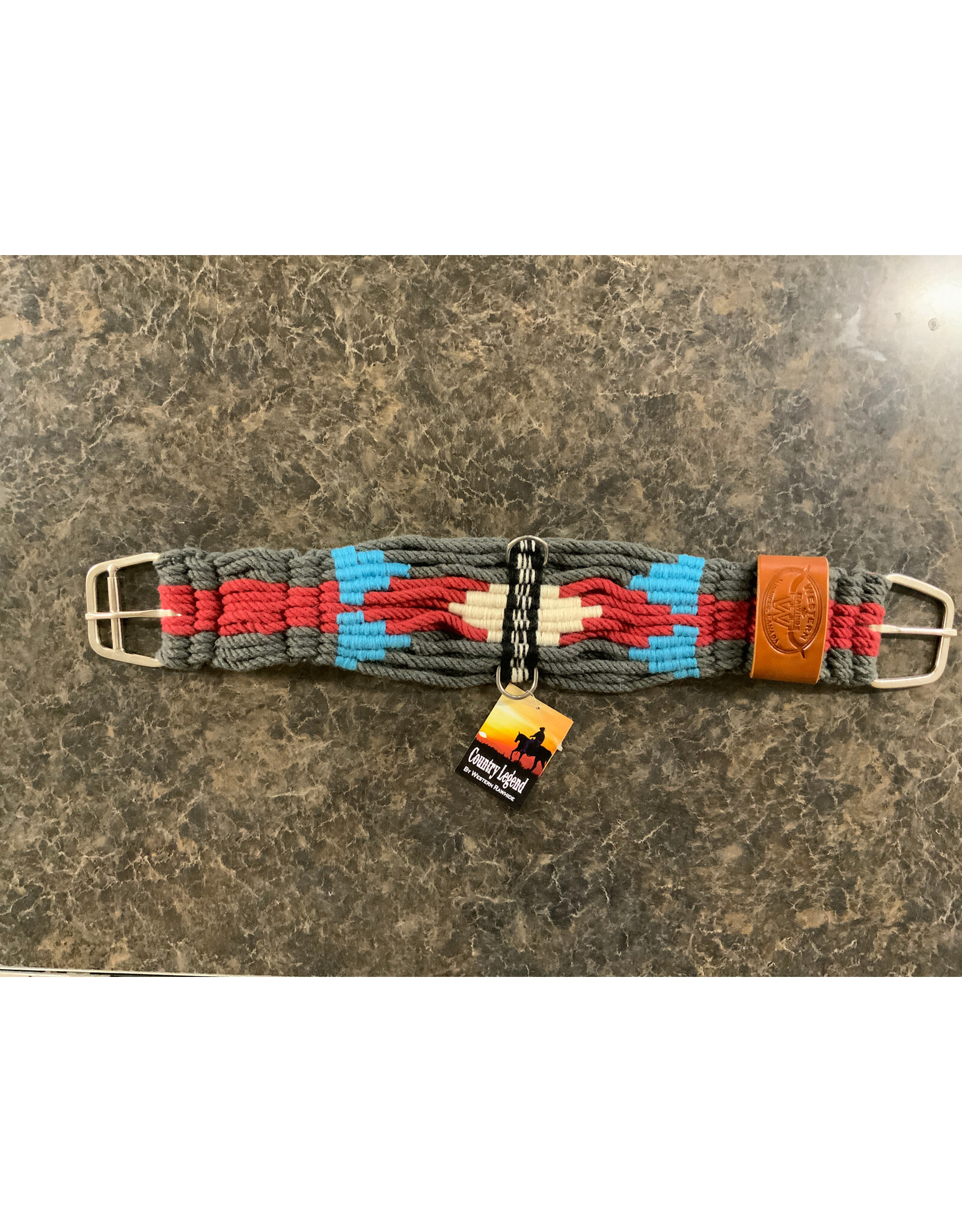 Country Legend Mohair String Cinch - 30" - Blk/Rd - 222915-02/30 *Back Ordered Oct/25