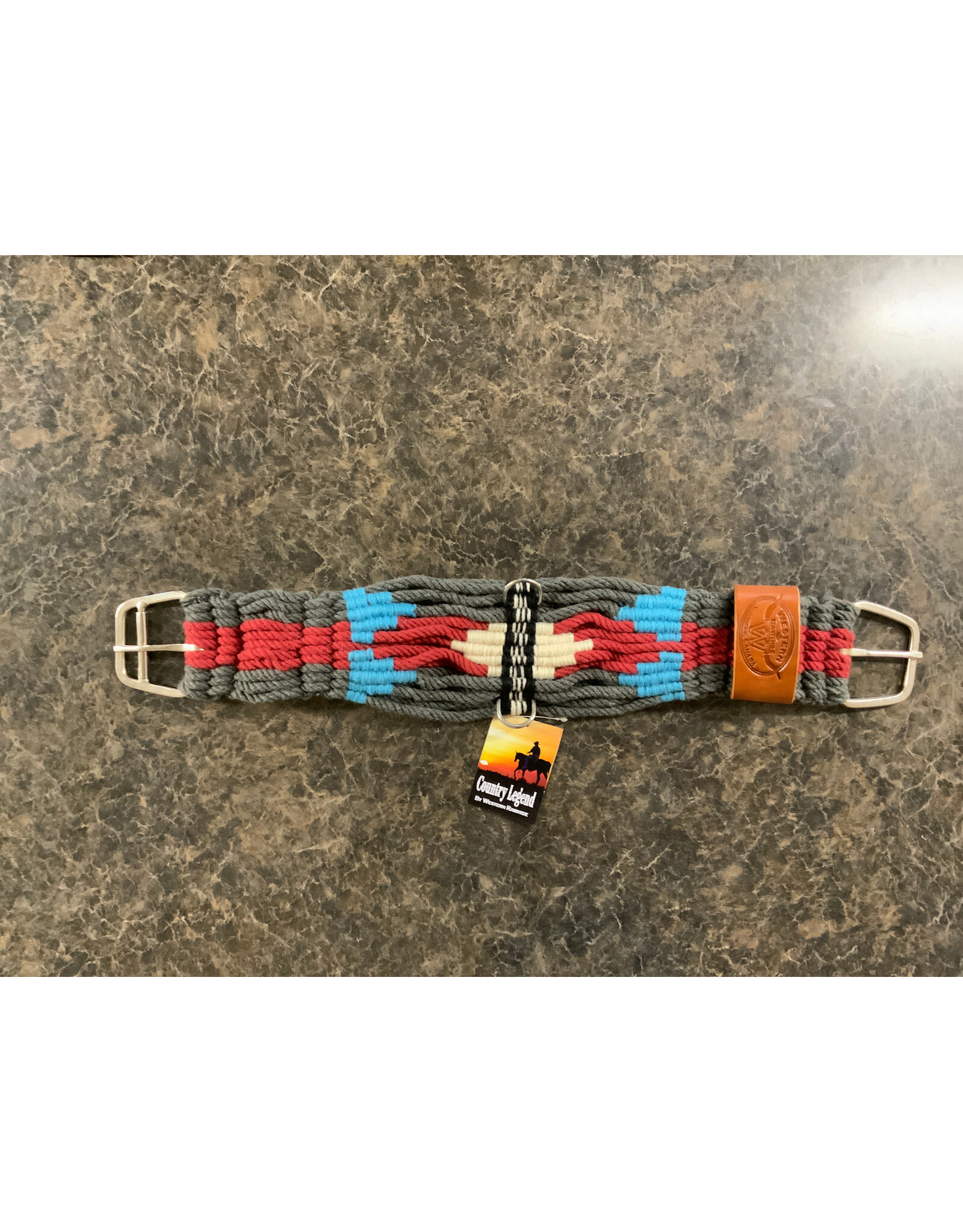 Country Legend Mohair String Cinch - 36" - Blk/Rd - 222915-02/36