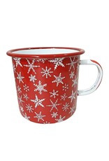 CHRISTMAS!!! Metal Enamel Mug -  Nordic Snowflakes - HI-XM-MD3274