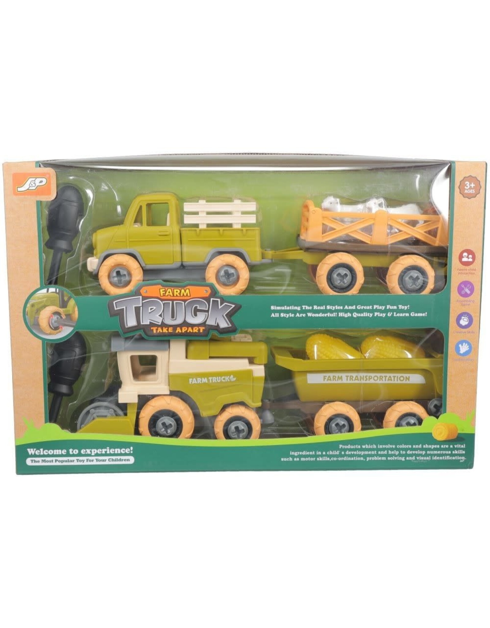 Toys-Farm DIY Sets Truck & Combine Set - TJT87-96009