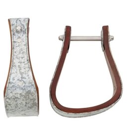 Sloped Galvanized Metal Bound Wooden Bell Stirrup 3" - 179997