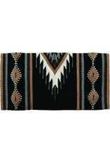 Mustang Del Rio 100% New Zealand Wool Blanket 36" x 34" - Black/Tan - 273981-27