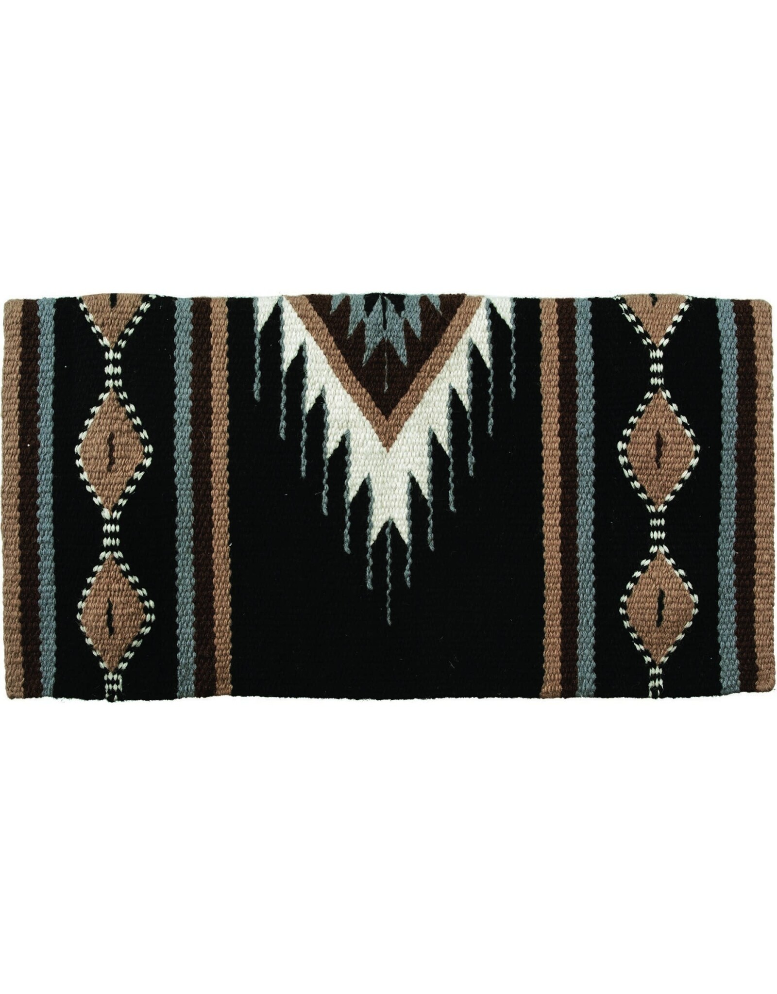 Mustang Del Rio 100% New Zealand Wool Blanket 36" x 34" - Black/Tan - 273981-27