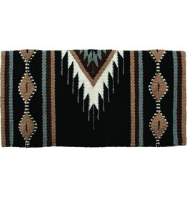 Mustang Del Rio 100% New Zealand Wool Blanket 36" x 34" - Black/Tan - 273981-27