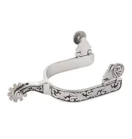 Ladies' Western Spurs with Engraving and Black Accents - 25-7900