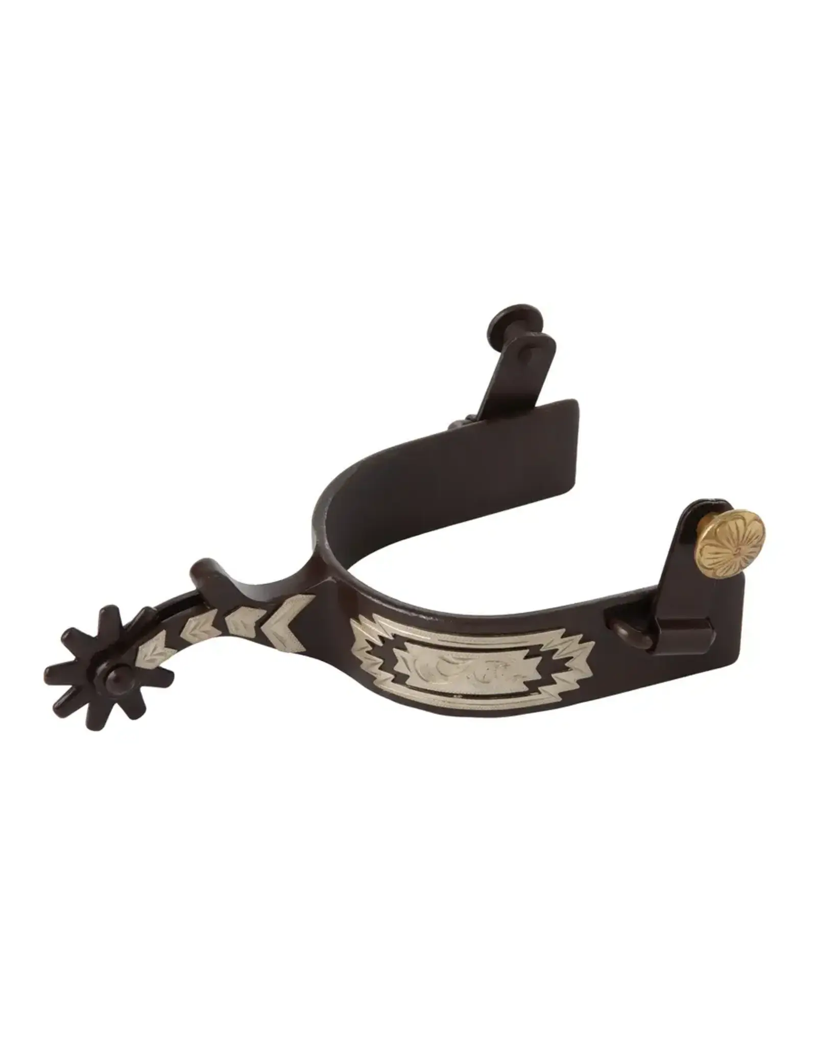 Men's Spurs with Engraved German Silver Trim - 25-7655