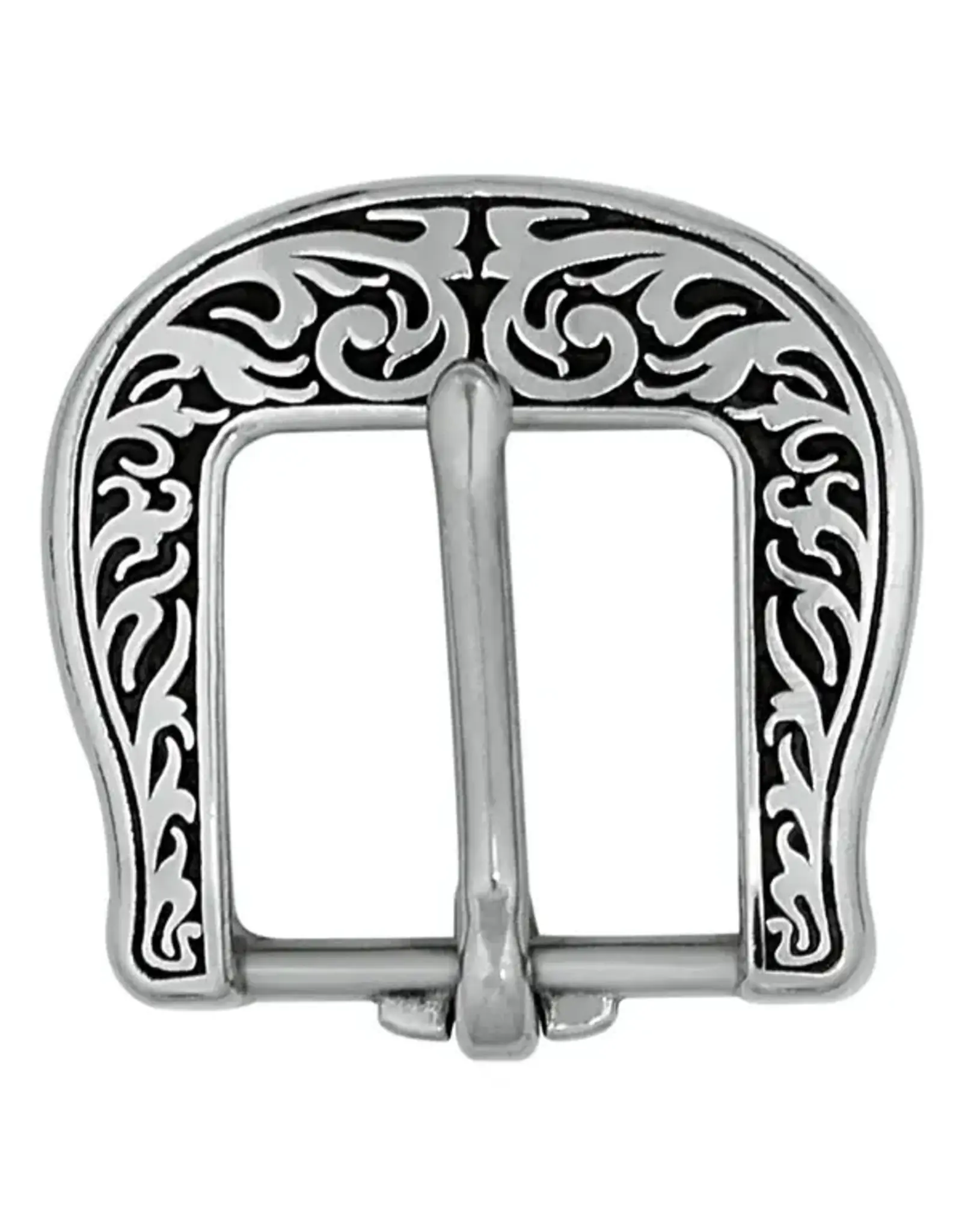 SNAP* Buckle Floral #34 Buckle Silver Scroll/Black 1/2" - 04005-BS-1/2