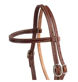 Pony Doubled and Stitched Harness Leather Browband Headstall -10-0099