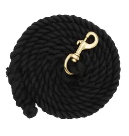 Cotton Lead Rope with Brass Plated 225 Snap, 5/8" x 10' - Black - 35213-10-00