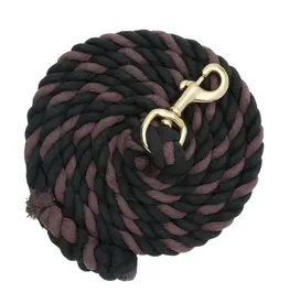 Cotton Lead Rope with Brass Plated 225 Snap, 5/8" x 10' - Black/Chocolate - 35213-10-151