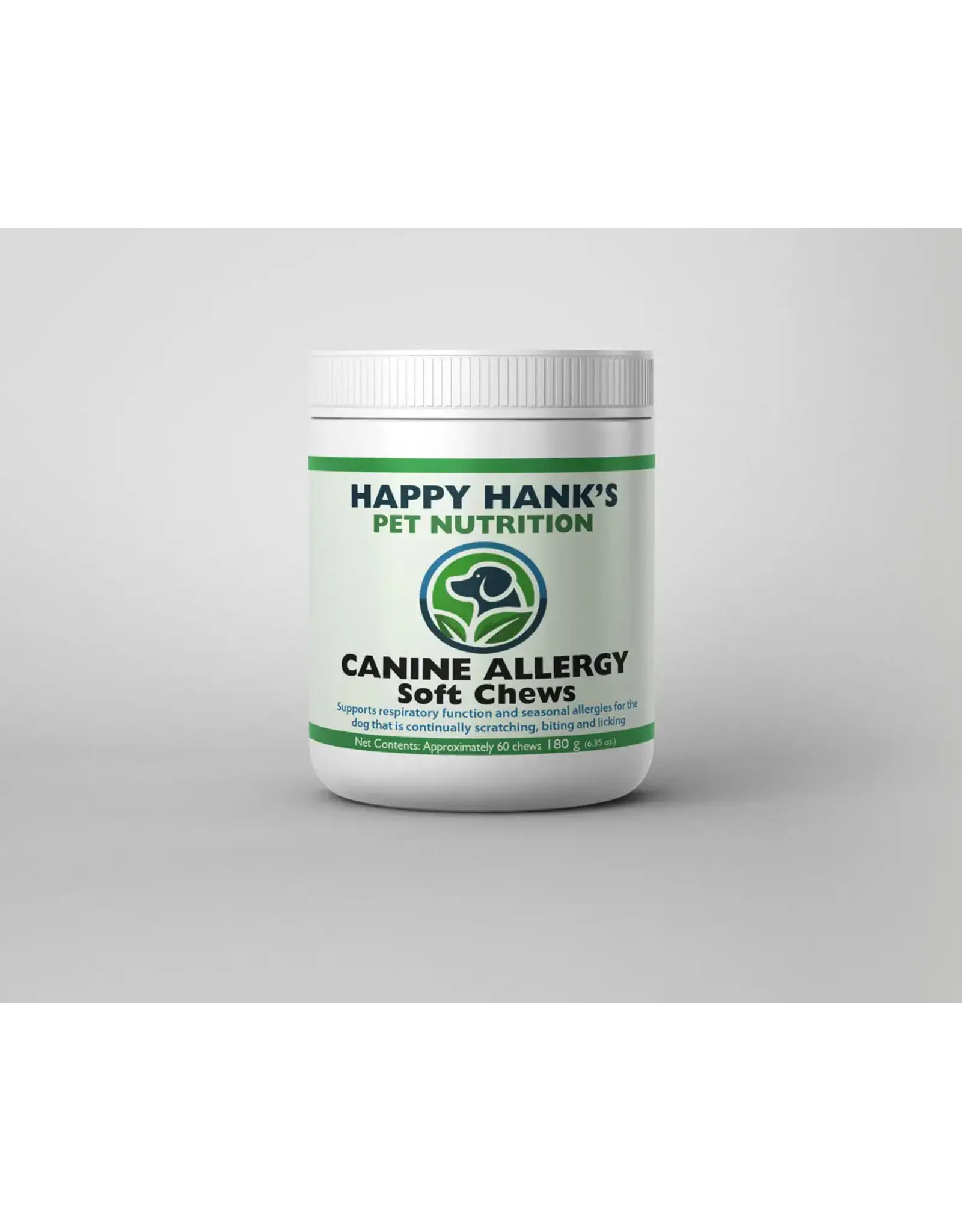 Happy Hank's Pet Nutrition - Canine Allergy  - Soft Chews 60pc - supports respiratory function/seasonal allergies - for the dog that is continually scratching, biting and licking