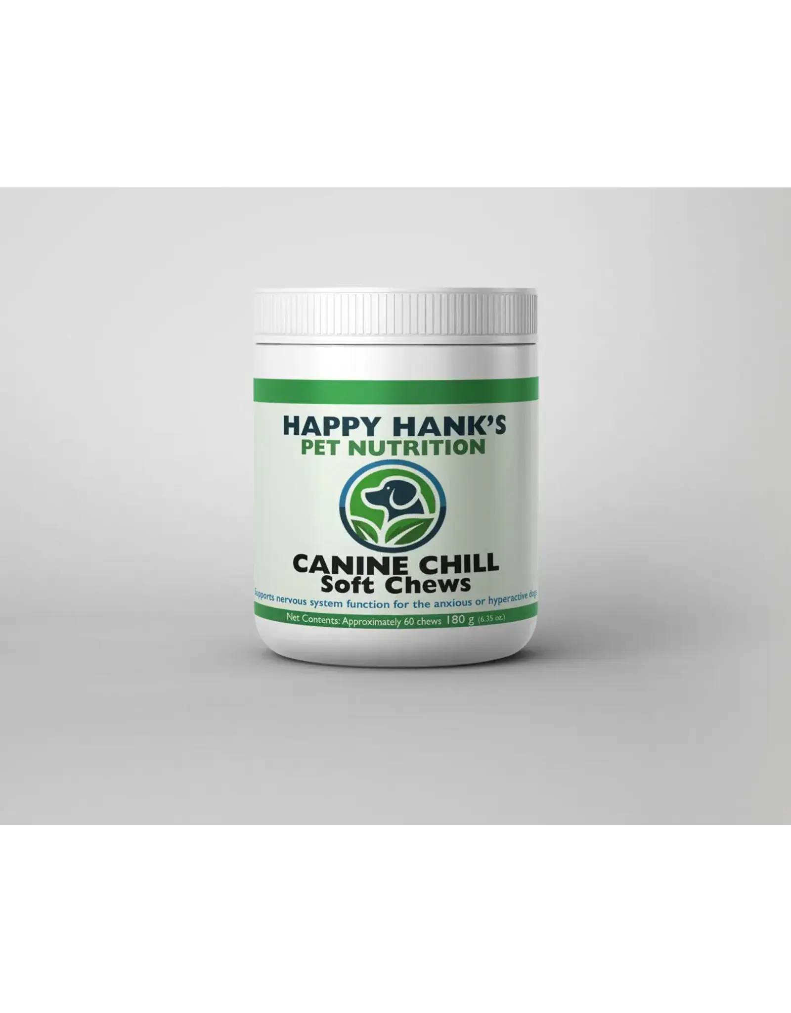 Happy Hank's Pet Nutrition - Canine Chill  - Soft Chews 60pc - supports nervous system function for the anxious or hyperactive dogs