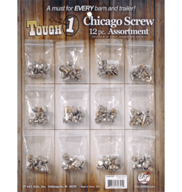 Tough 1 - Chicago Screws -  TJT75-09740C - 6 Pack ; steel, brass, and chrome plated posts with screws. Assorted sizes