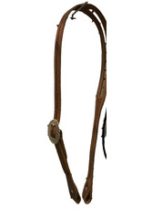 Stahl Leather Headstall Split Ear - Silver  Decorative Buckle