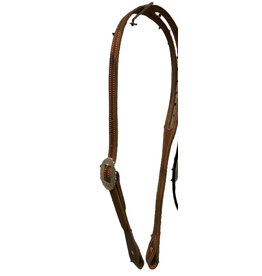 Stahl Leather Headstall Split Ear - Silver  Decorative Buckle