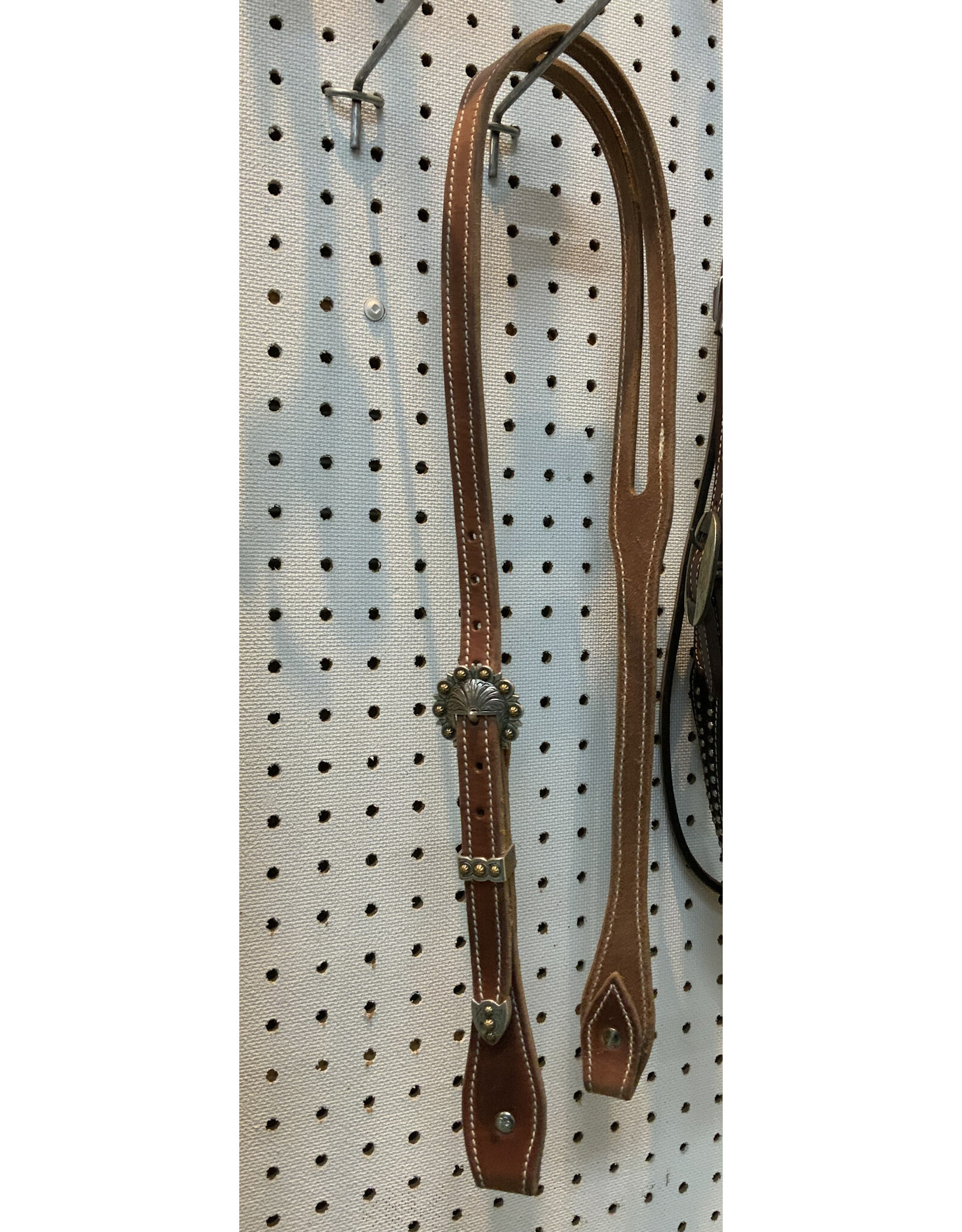 Stahl Leather Headstall Split Ear - Silver/Gold  Decorative Buckle and Tip