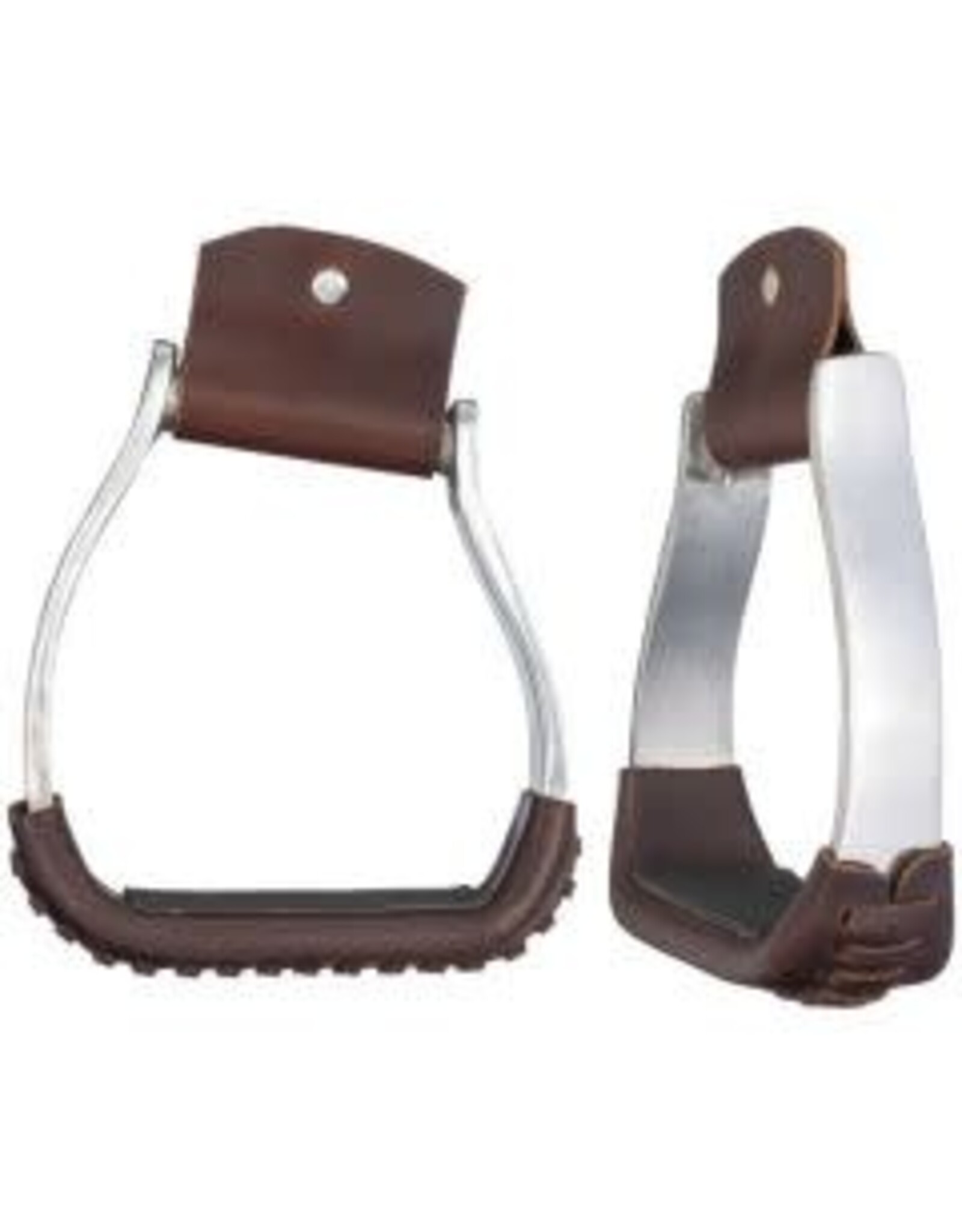 Offset Leather Wrapped Aluminum Trail Stirrup - 41-100