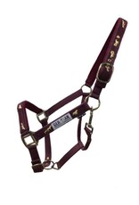Nylon Overlay Halter - Adjustable Nose - Burgundy - Full - 9266-BG - Full