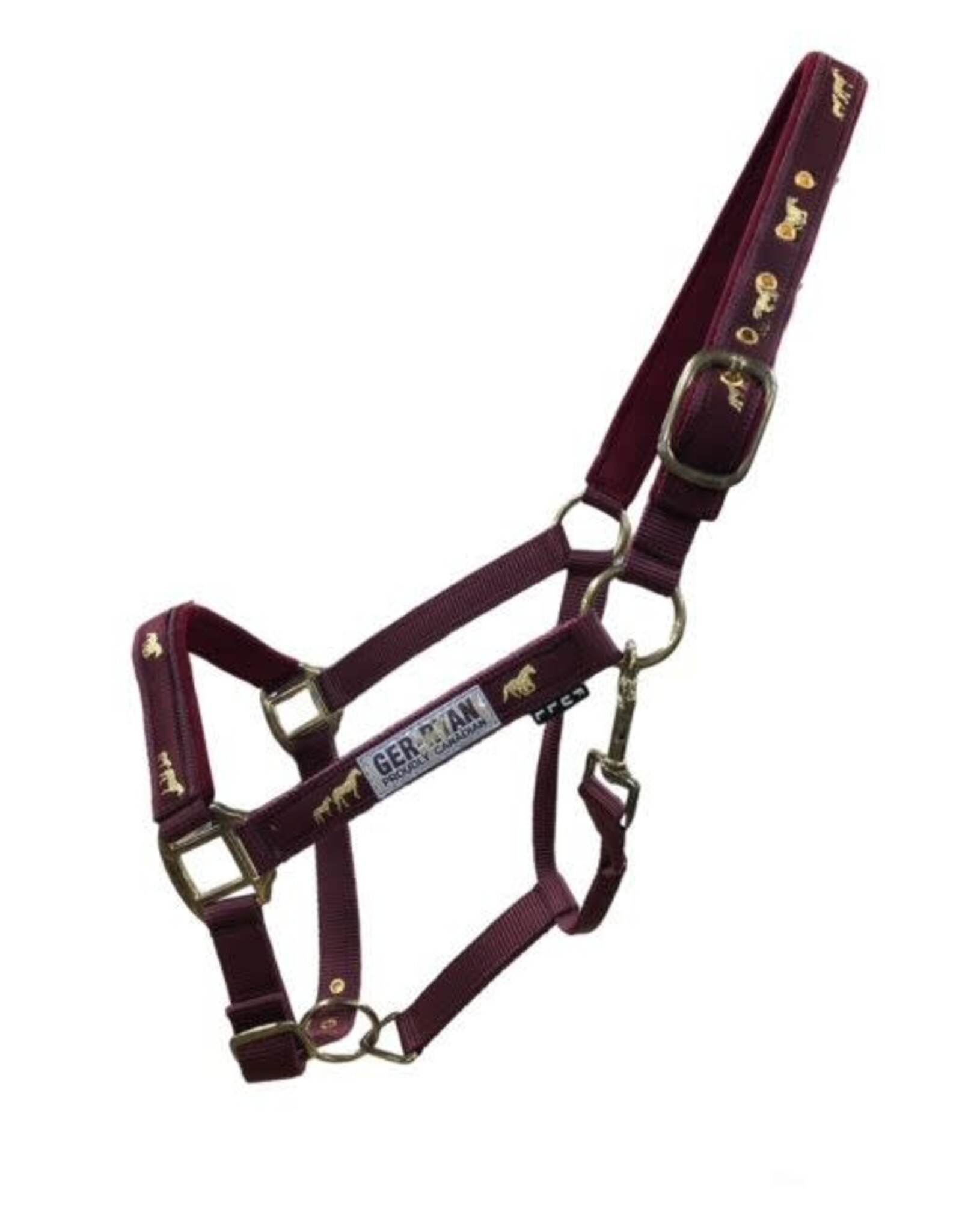 Nylon Overlay Halter - Adjustable Nose - Burgundy - Full - 9266-BG - Full