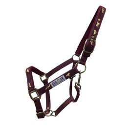 Nylon Overlay Halter - Adjustable Nose - Burgundy - Full - 9266-BG - Full