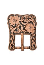 1587 Floral Heel Buckle - Antique Copper 5/8" - 01587-AC-5/8