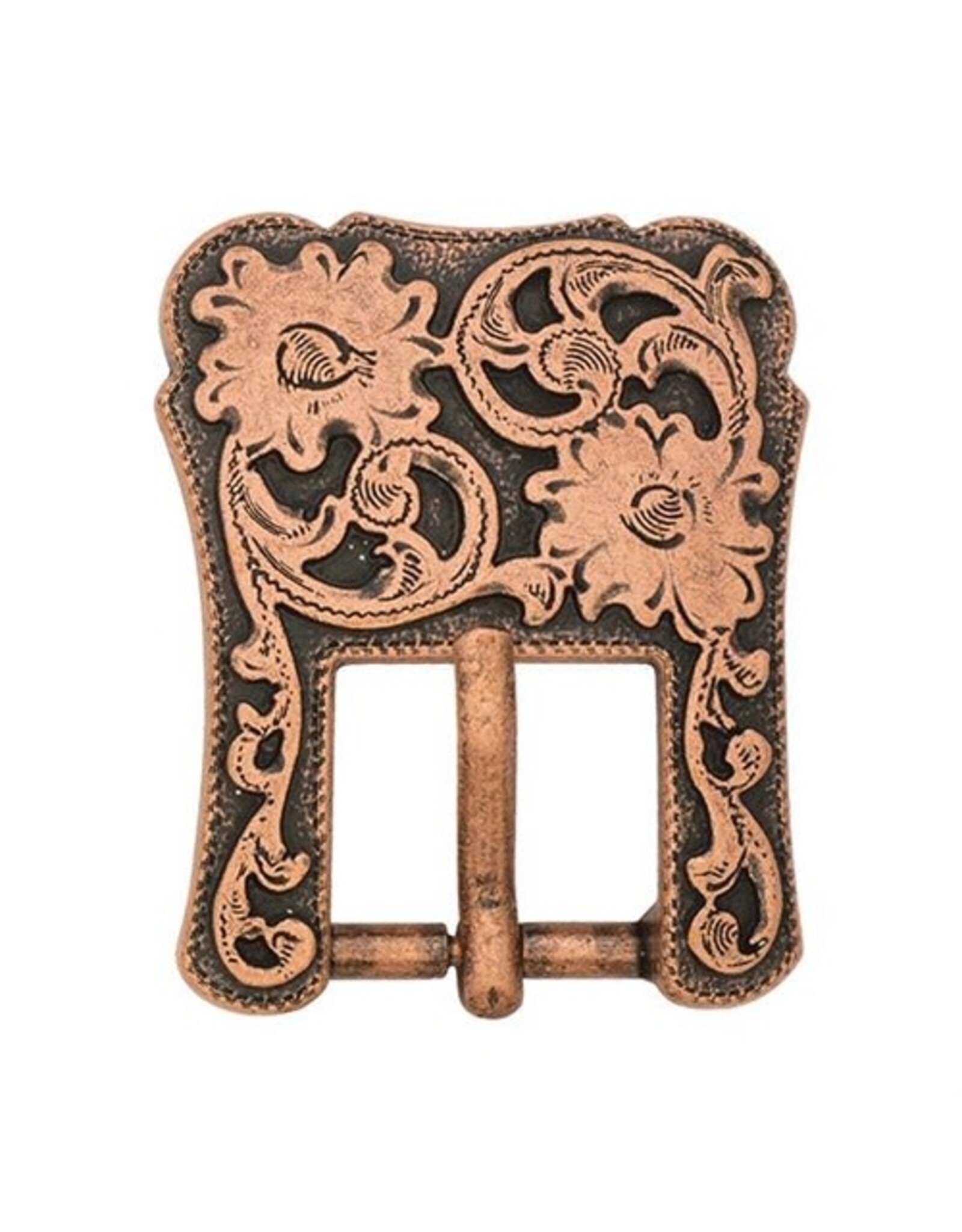 1587 Floral Heel Buckle - Antique Copper 5/8" - 01587-AC-5/8