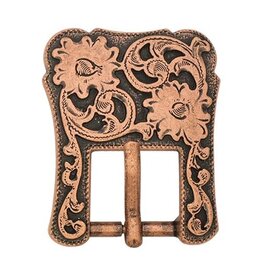 1587 Floral Heel Buckle - Antique Copper 3/4" - 01587-AC-3/4