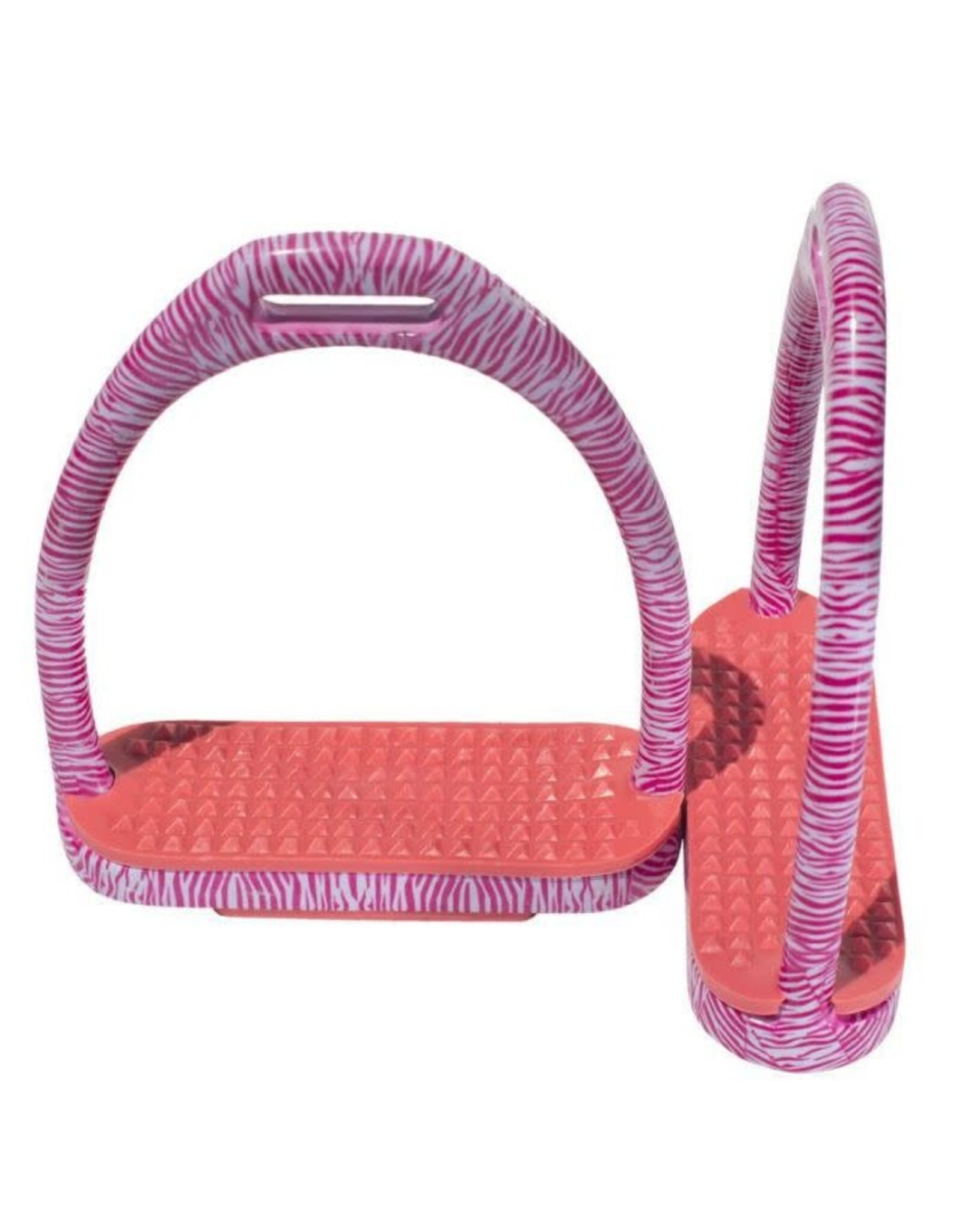 Pink Zebra Aluminium Stirrups 4.5" - 6103-4.5