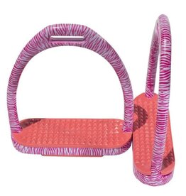 Pink Zebra Aluminium Stirrups 4.5" - 6103-4.5