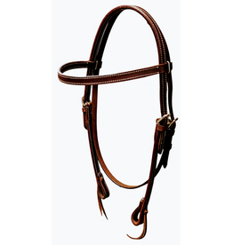 Double Buckle Stitched Browband Headstall - 26-203