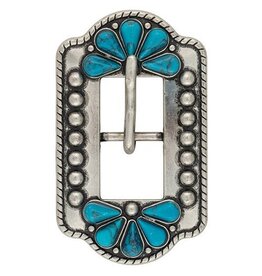 Turquoise Flower Buckle 3/4" - 01987-AN-3/4