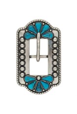 Turquoise Flower Buckle 1" - 01987-AN-1